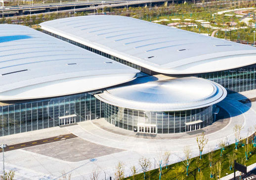 The form of a pavilion with two wings organizes function and space of Nantong International Convention and Exhibition Ce